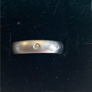 Silver and diamond band